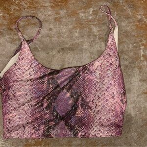 Purple Snake Print Crop Top
